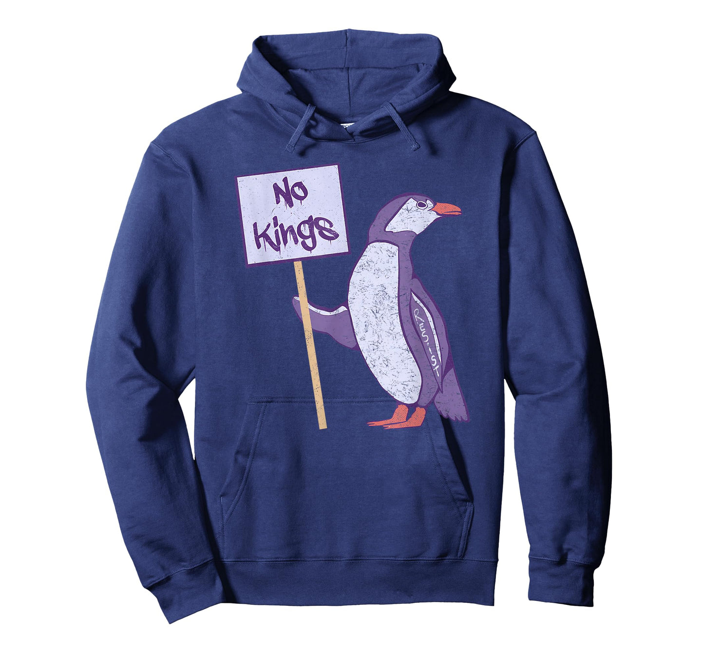 Funny Heard Island Penguins No Kings In America Purple T-Shirt
