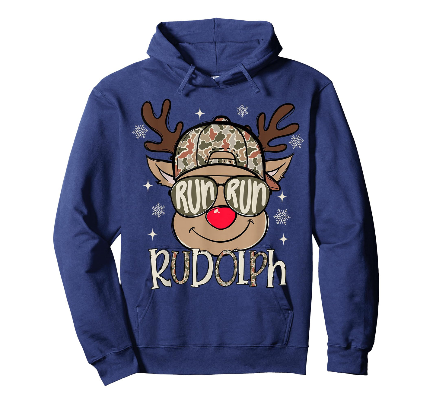 Run Rudolph Santa's Reindeer Christmas Camo Boys Toddlers T-Shirt