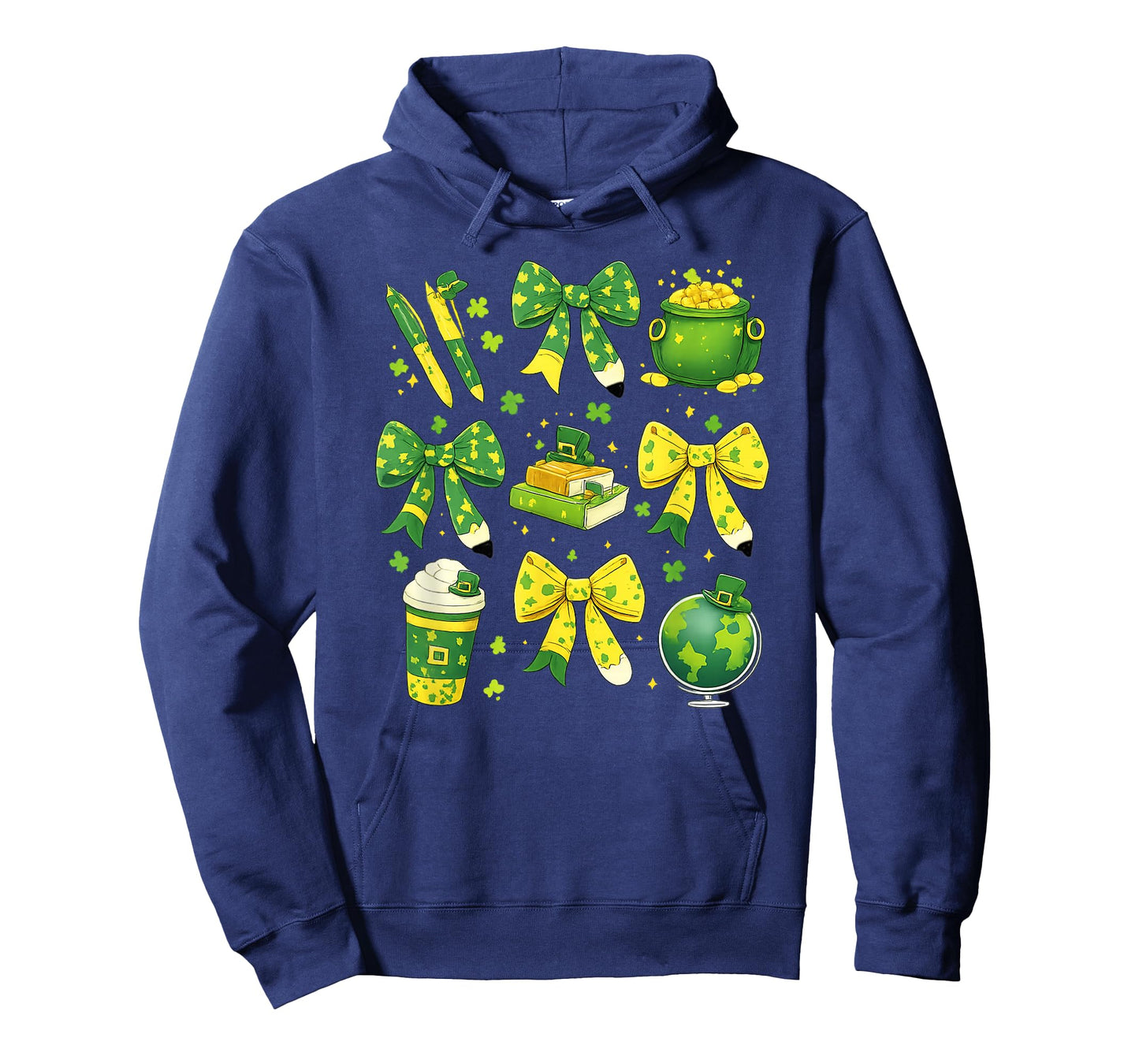 St Patrick's Day Lucky Teacher Shamrock Coquette Bow Pencil T-Shirt