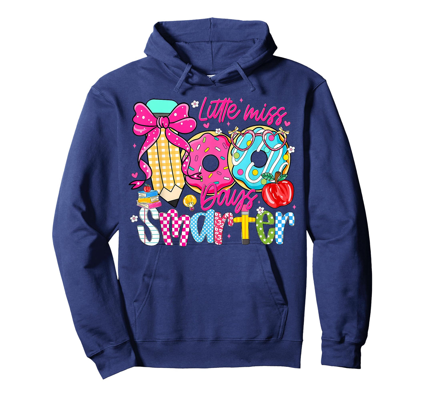Little Miss 100 Days Smarter Donut 100th Day of School Girl T-Shirt
