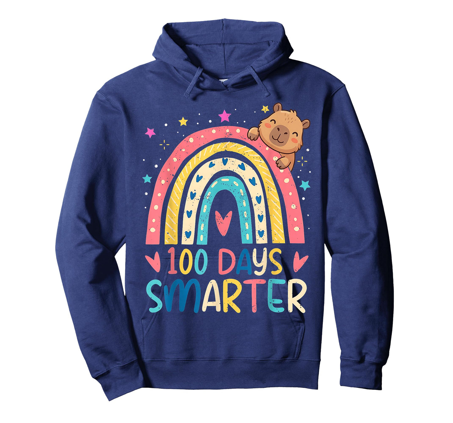 100 Days Smarter Kids Girls Capybara 100th Day of School T-Shirt