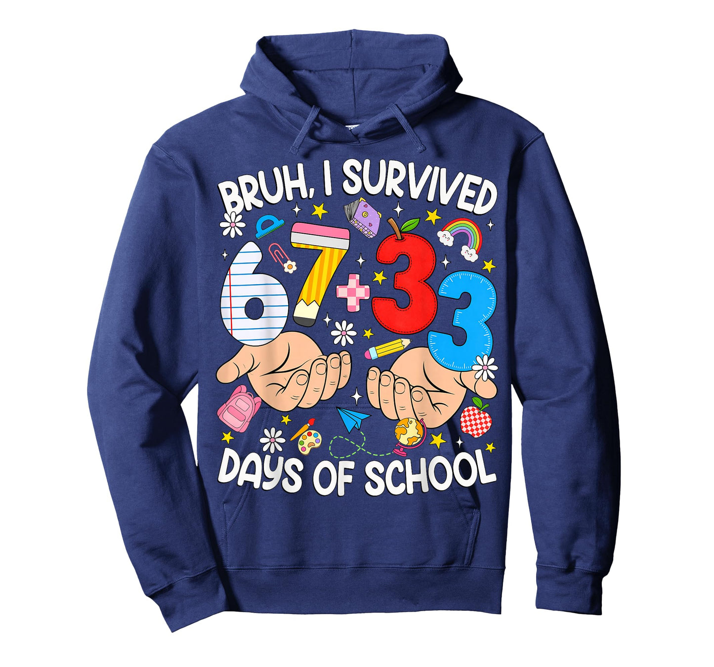 Bruh I Survived 67 33 Days of School Six Seven Teachers Kids T-Shirt