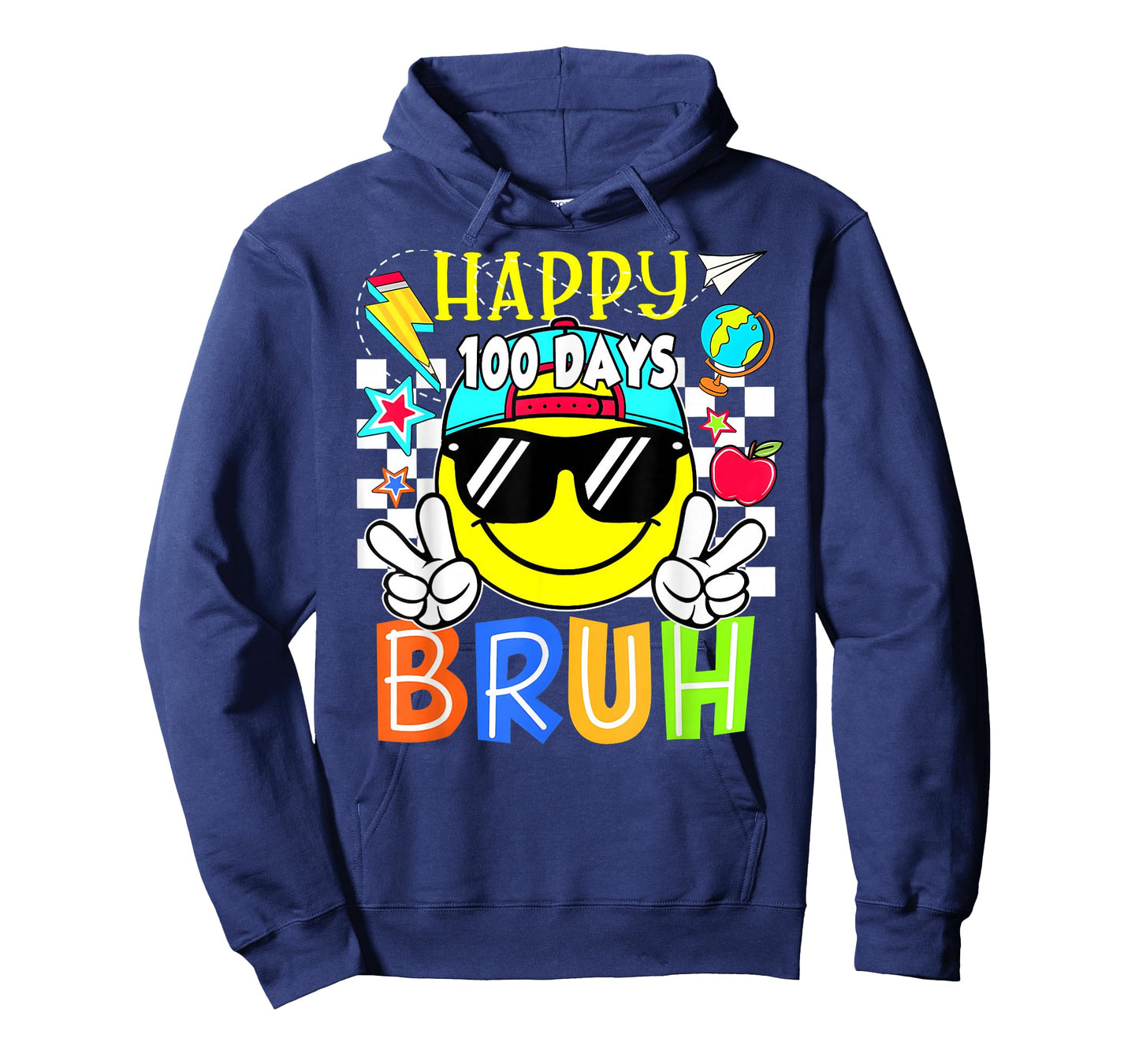 Funny 100 Days of School 100th Day Smile Groovy Face Kids T-Shirt