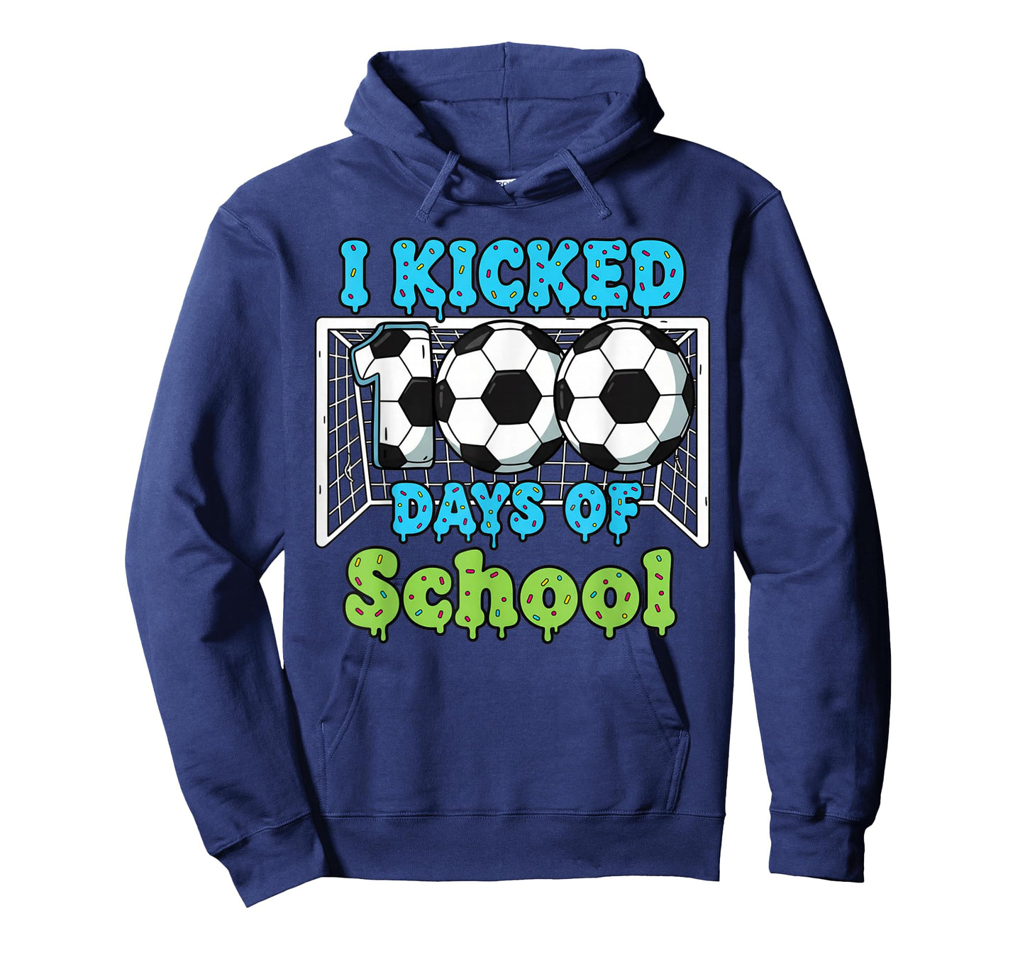 I Kicked 100 Days of School Soccer Funny Boys Kids Sports T-Shirt