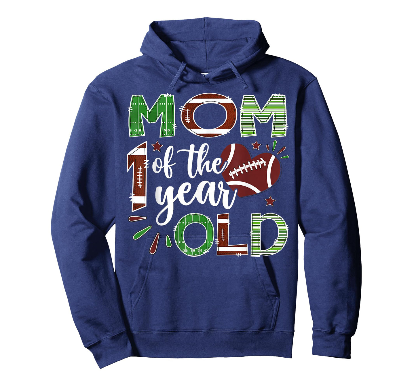 Mom of The 1 Year Old Football First Birthday Boy Matching T-Shirt