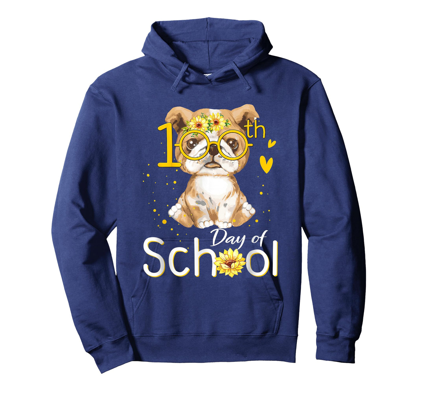 Happy 100 Days of School Bulldog 100th Day of School T-Shirt
