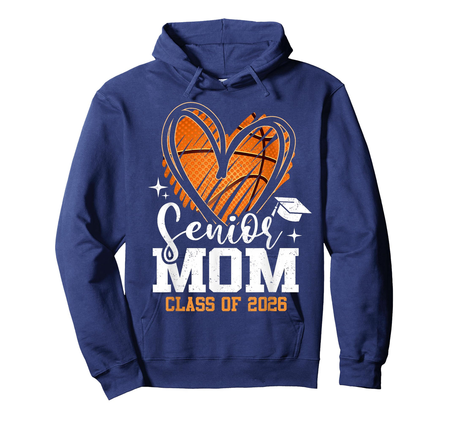 Proud Senior Mom Class of 2026 Basketball Graduate Heart T-Shirt