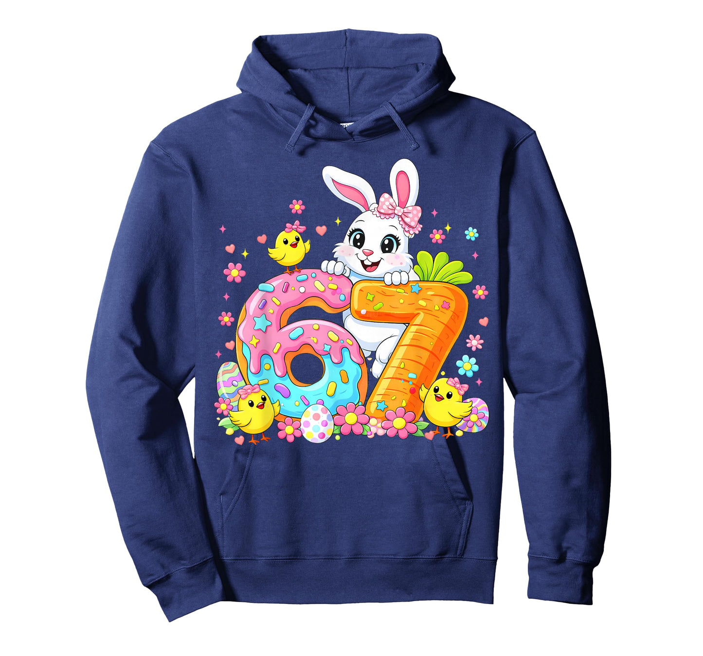 Cute Rabbit Bunny Ice Cream Floral Easter Women Girl Toddler T-Shirt