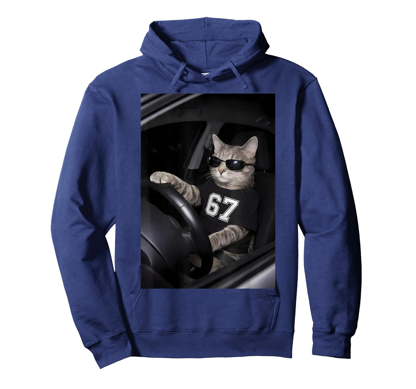 Funny Cat Wearing Sunglasses Driving Car Six Seven 67 Meme T-Shirt