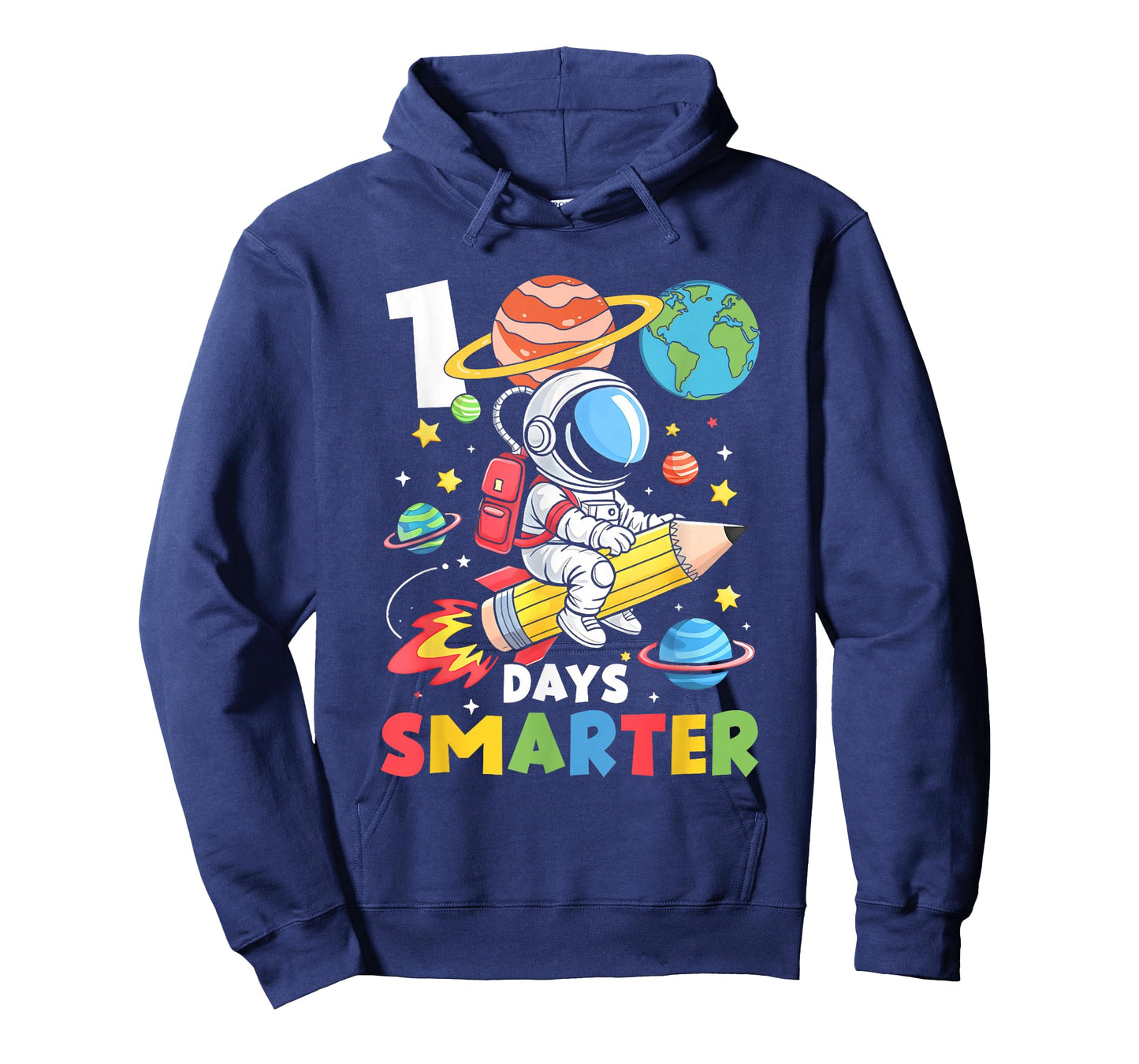 100 Days Smarter 100th Day of School Astronaut Space Kids T-Shirt