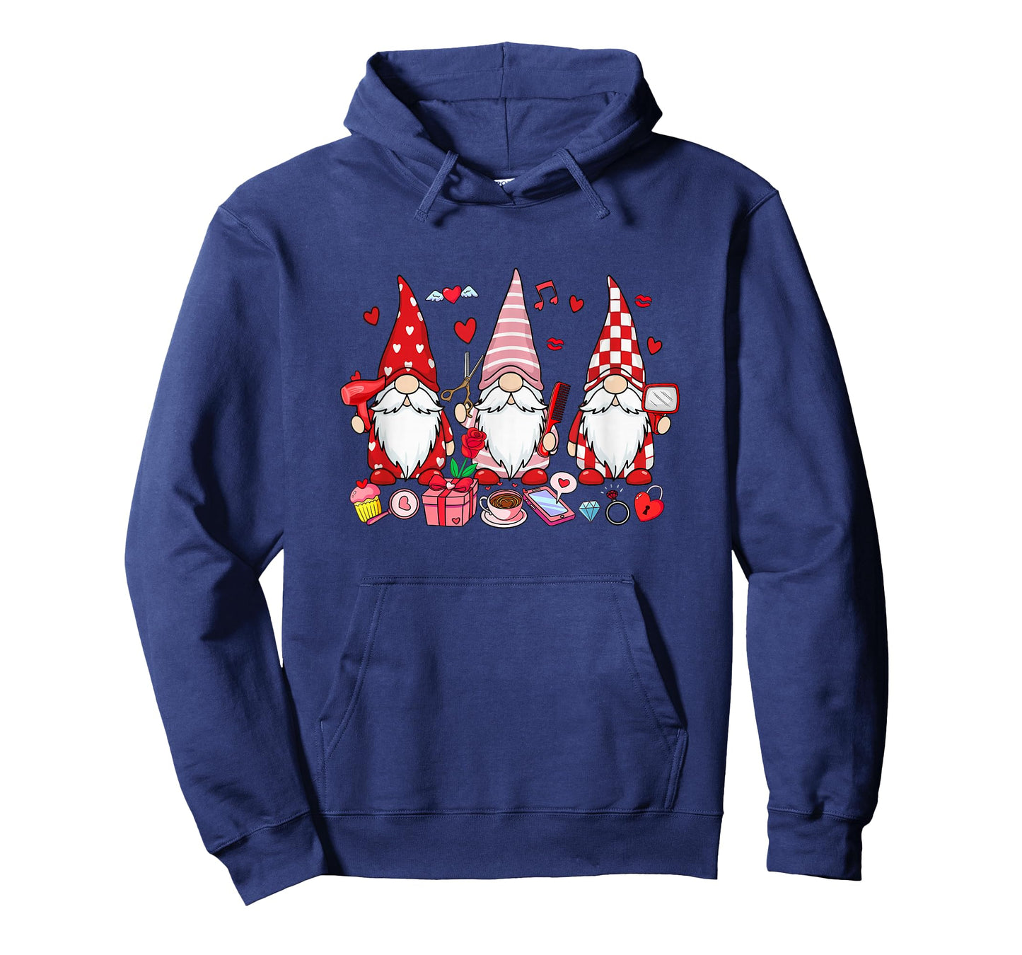 Three Gnomes Hair Stylist Valentine's Day Hearts Floral T-Shirt