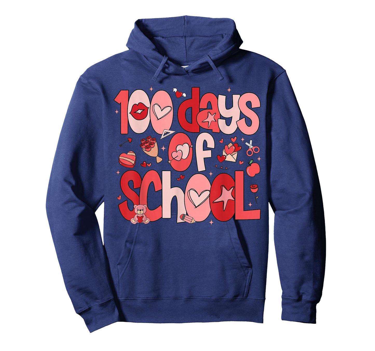 100 Days of School Valentine 100th Day of School Kids Girls T-Shirt