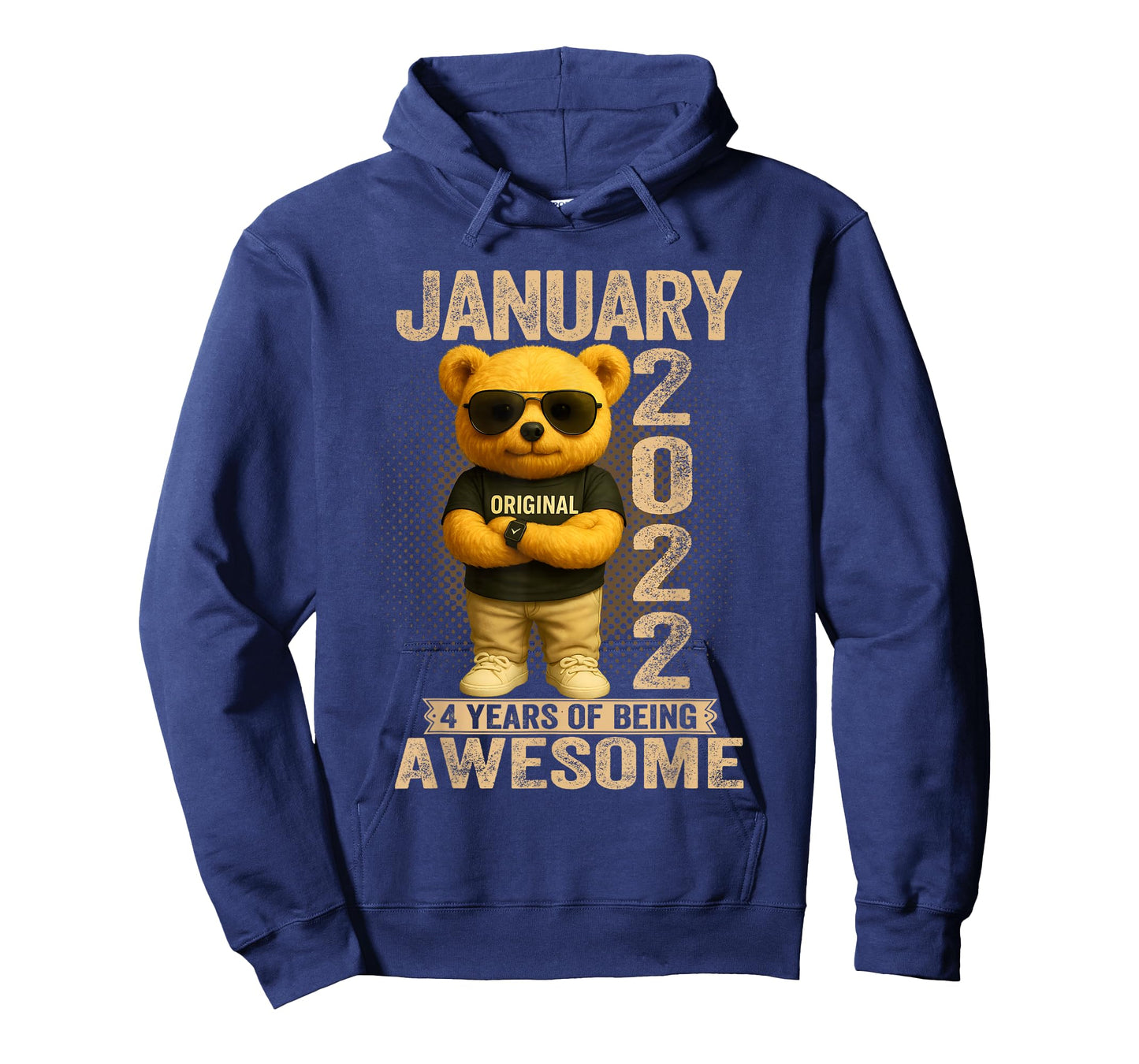 4 Year Old January 2022 Teddy Bear 4th Birthday Men Women T-Shirt