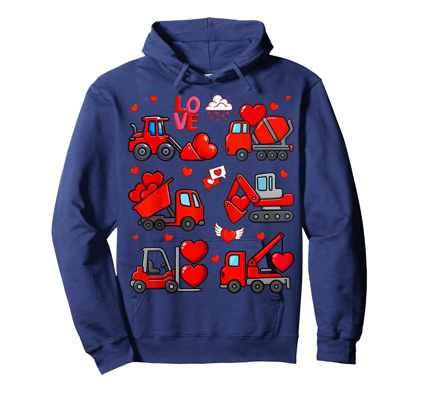 Funny Heart Truck Consturction Love Valentine Outfit Boy Kid T-Shirt