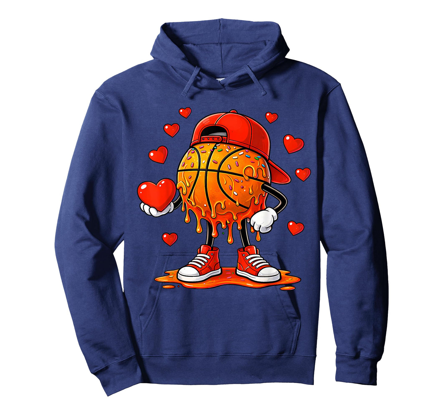 Valentine Basketball Heart Drip Sport Valentines Day Boys T-Shirt