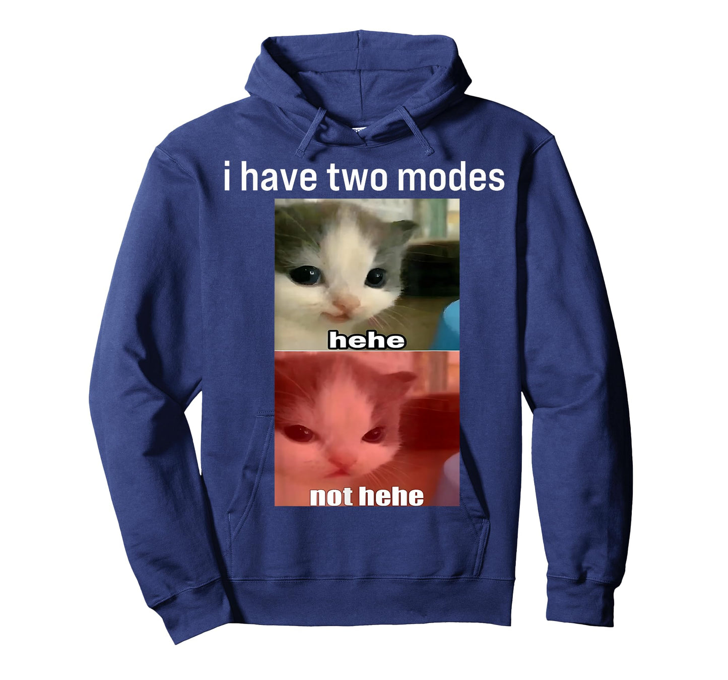 Funny Cat Meme I Have Two Modes Hehe Not Hehe Humor Cat Gift T-Shirt