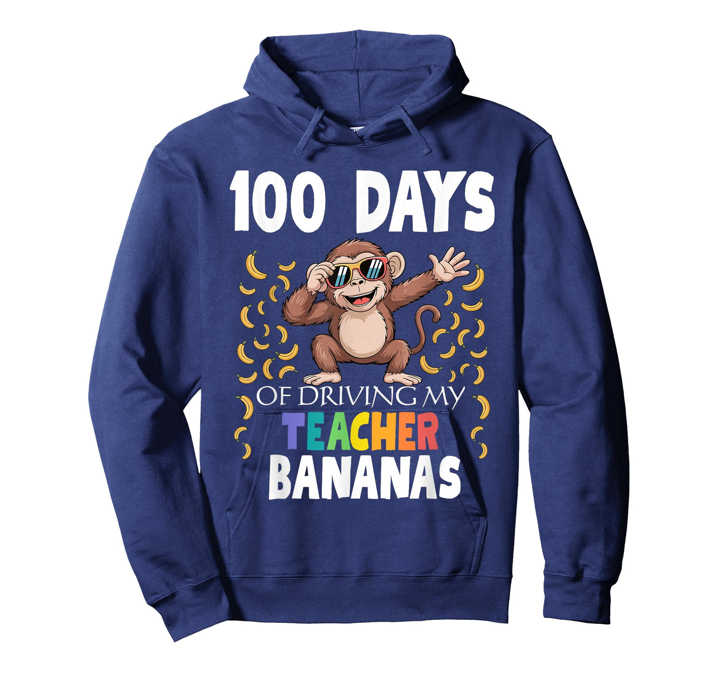 100 Days of Driving My Teacher Bananas Dabbing Monkey School T-Shirt