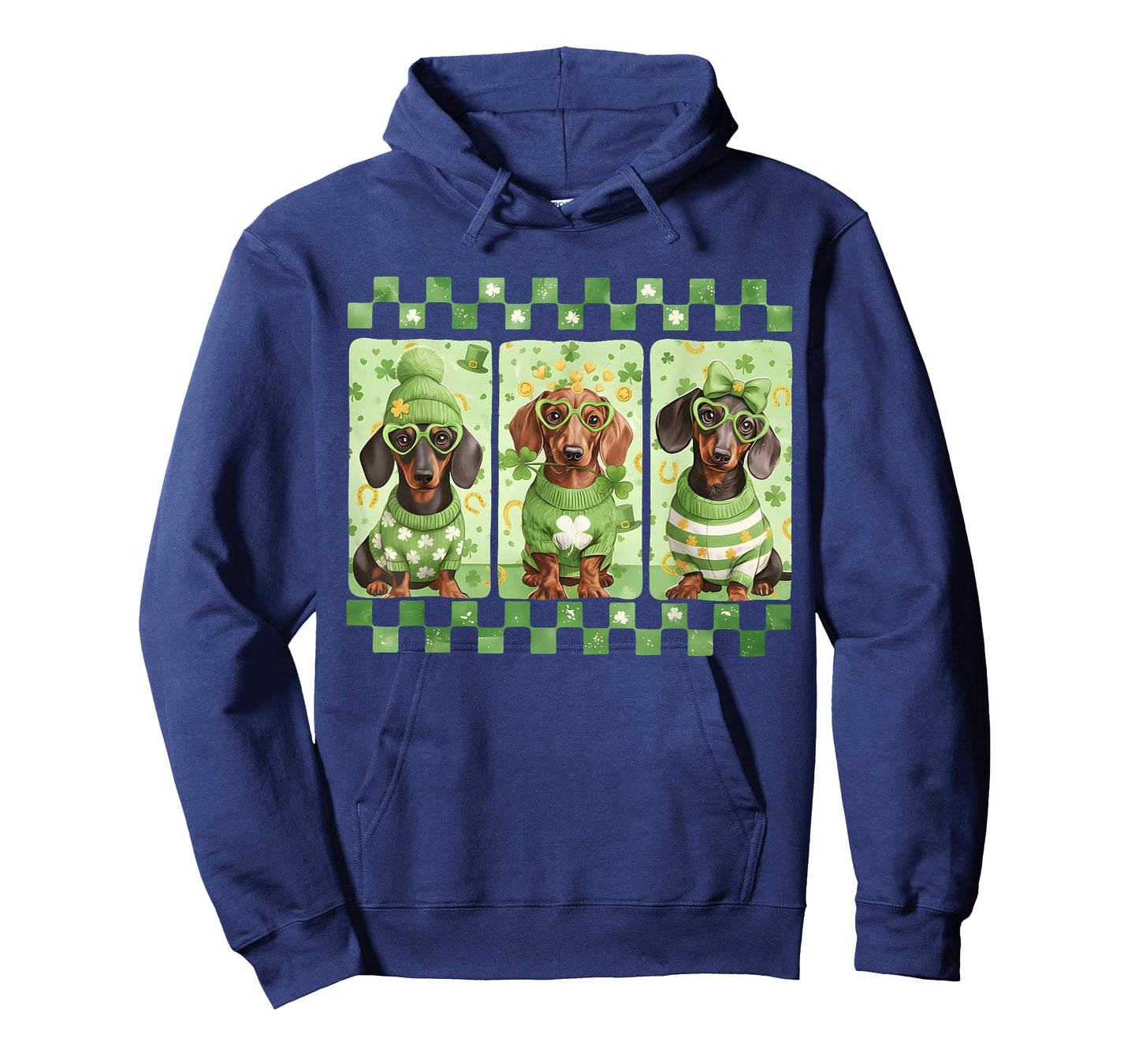 Preppy Lucky Dachshund Dog Irish Shamrock St Patricks Day T-Shirt