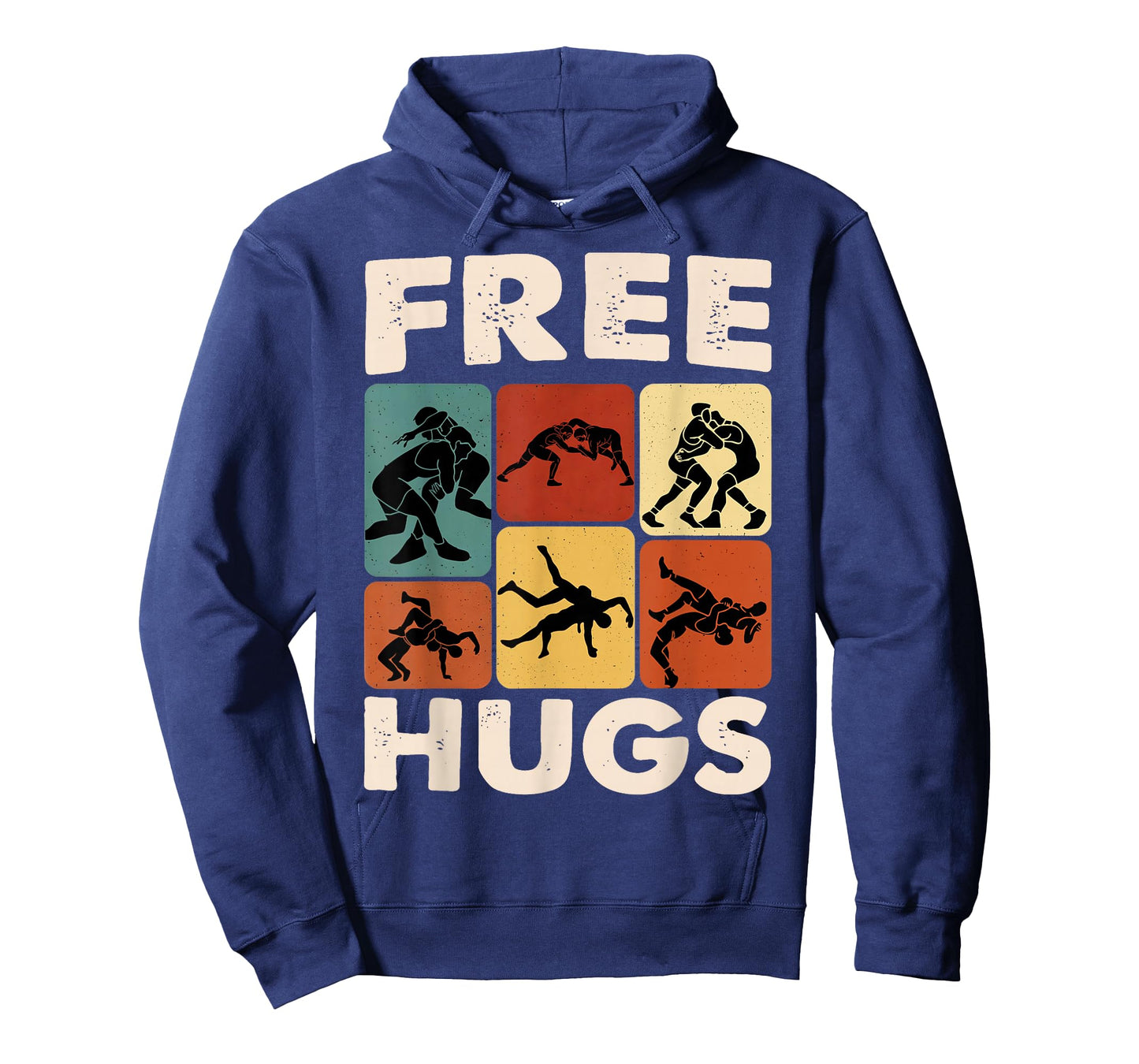 Retro Free Hugs Wrestling Graphic Gift for Men Women Kids T-Shirt