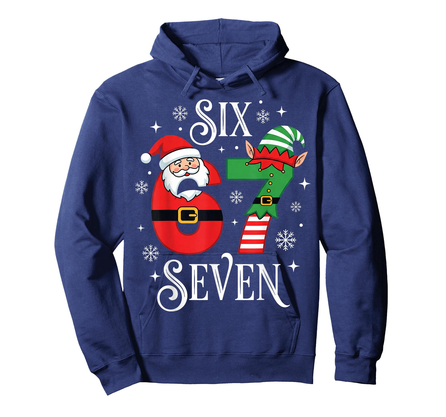 Funny Six Seven 67 Meme 6 7 Elf Santa Christmas Pajamas Kids T-Shirt