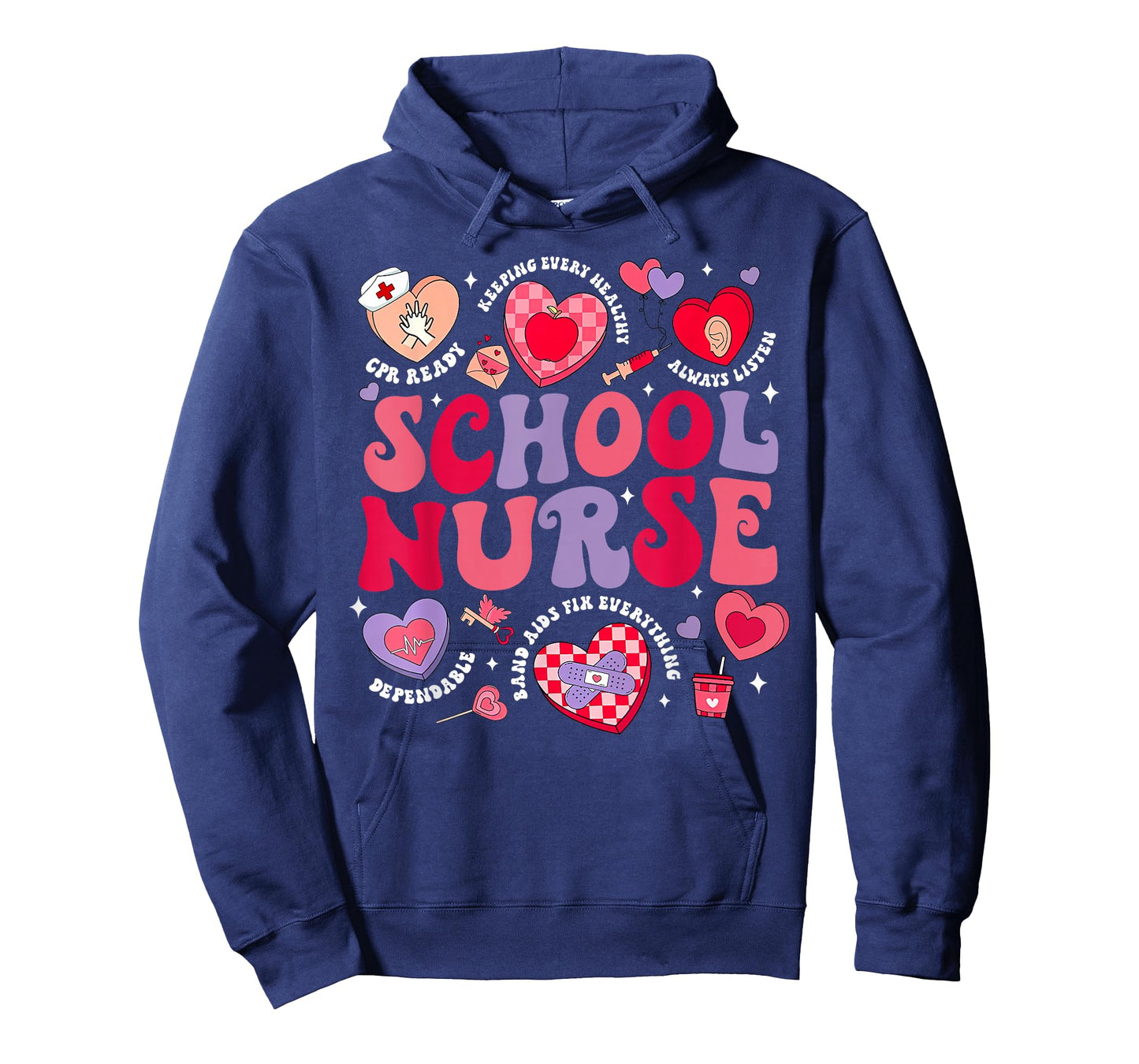 Retro School Nurse Valentines Day Nursing Medical Student T-Shirt