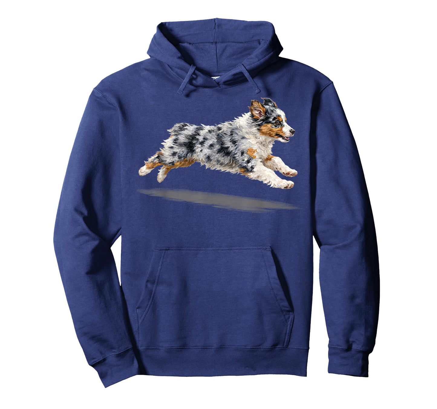 Retro Cute Running Dog Art Australian Shepherd Running T-Shirt