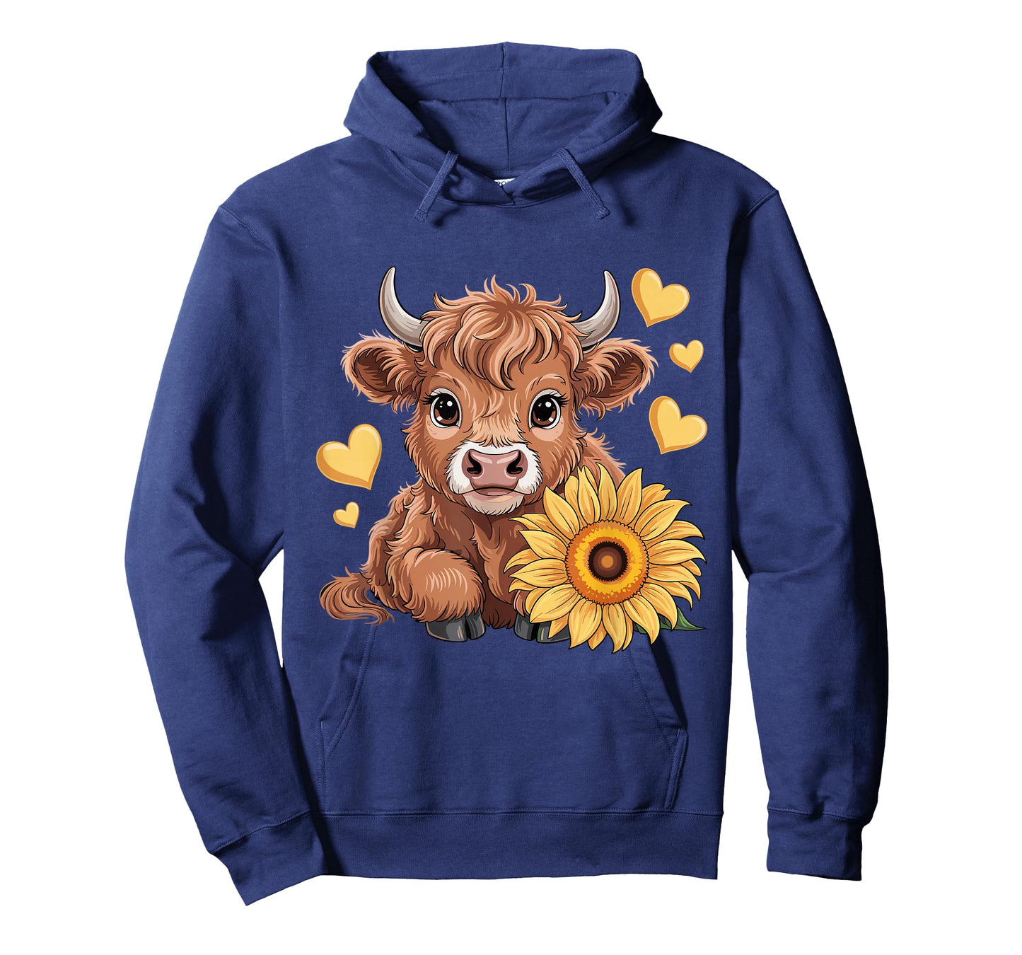 Highland Cow with Sunflower Cute Highland Cow Women Girls T-Shirt