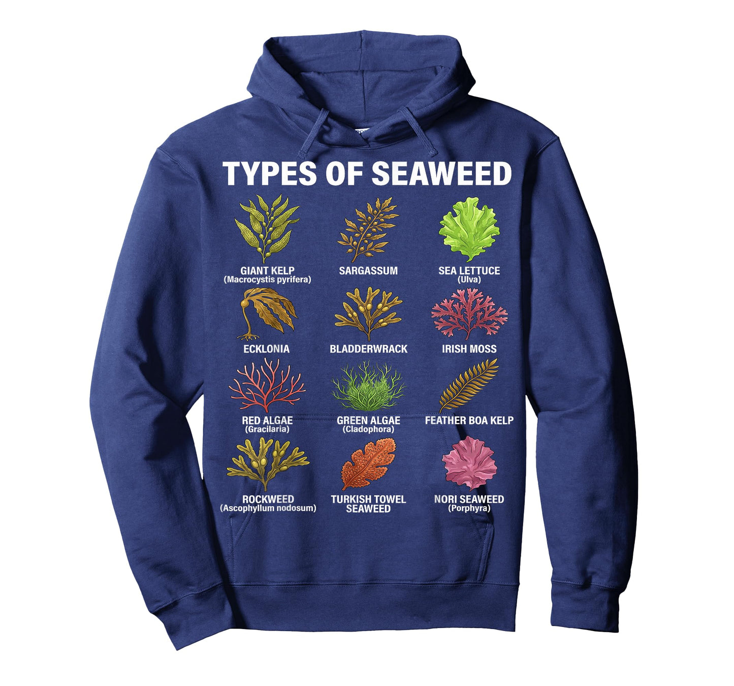 Types of Seaweed, Seaweed Species Chart, Marine Algae Types T-Shirt