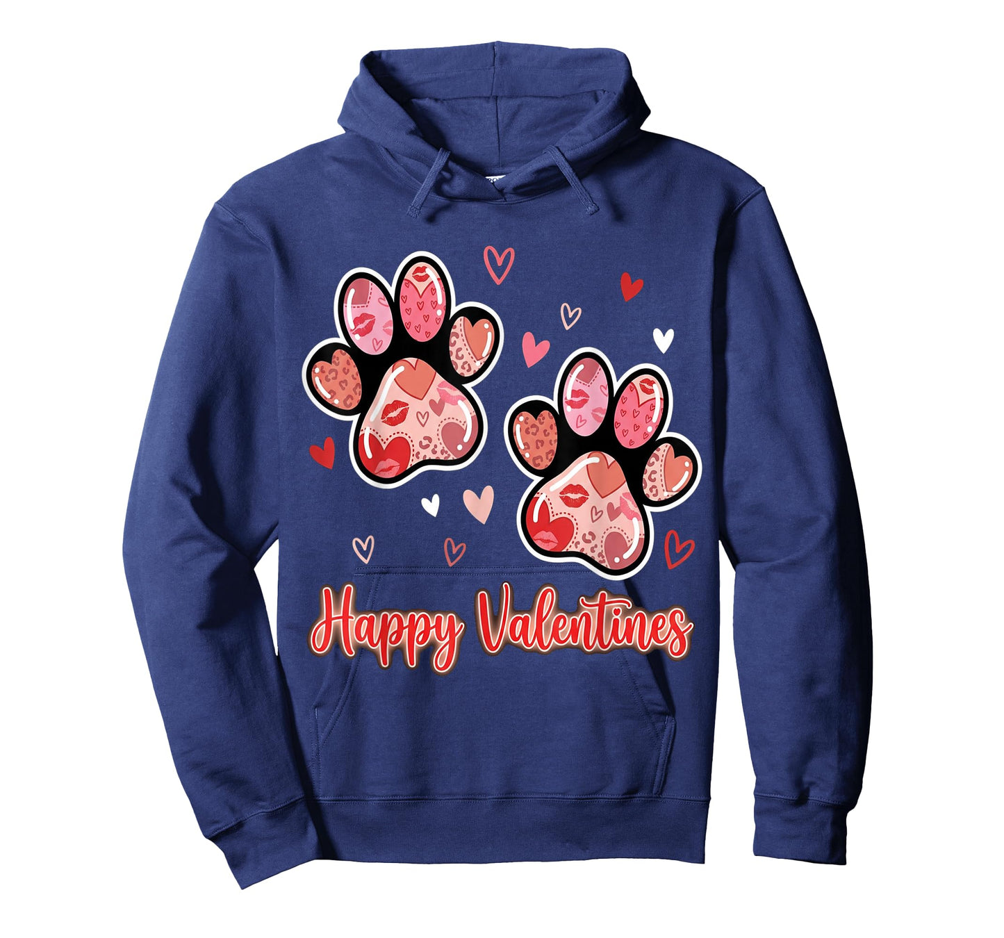 Hearts Cute Paw Valentine Dog and Happy Valentines Cat Lover T-Shirt