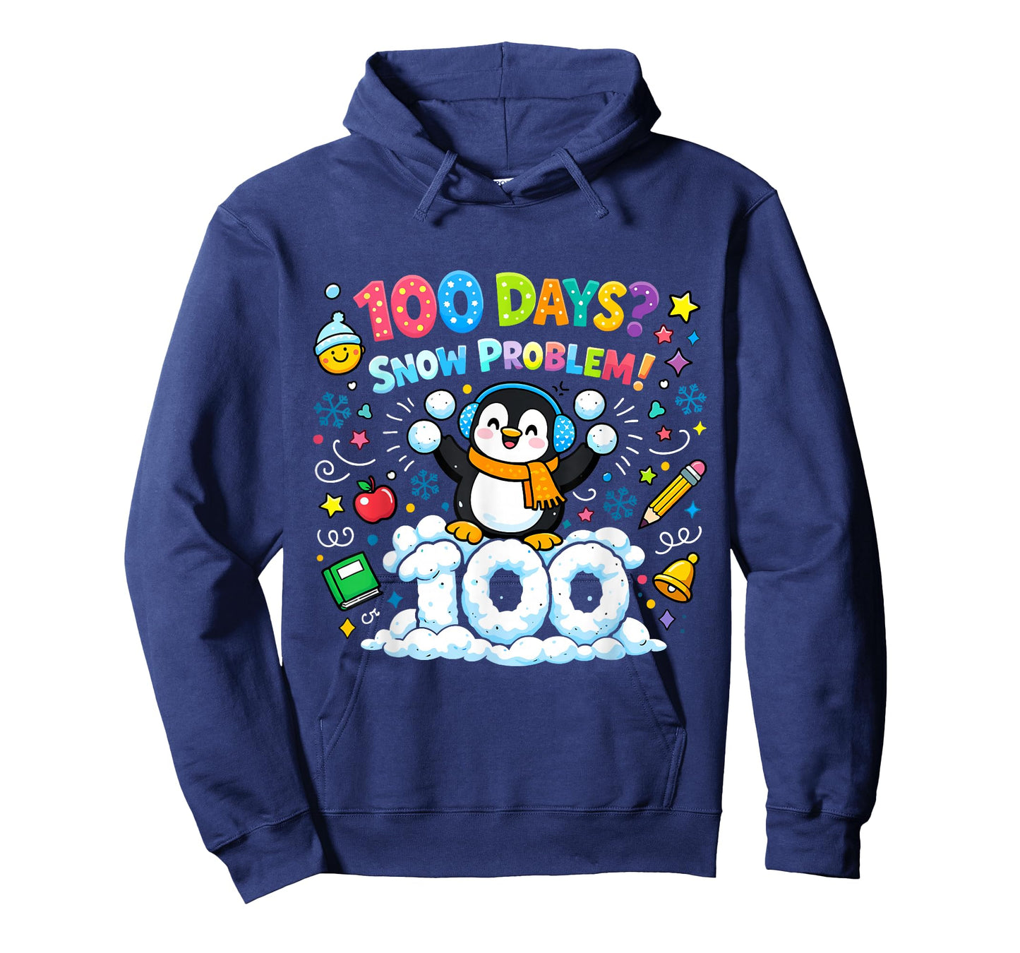 Funny 100 Days of School Snow Problem Cute Penguin Snowball T-Shirt