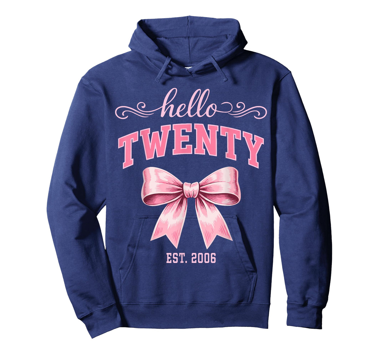 Hello Twenty Est 2006 Cute Coquette Bow 20th Birthday Girls T-Shirt