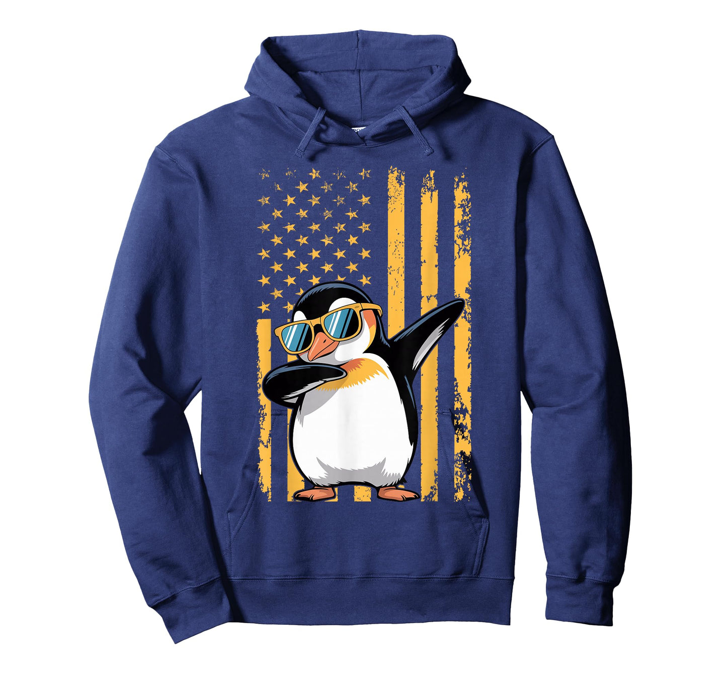 Graphic Penguin Retro American Flag Funny Penguin Lovers T-Shirt