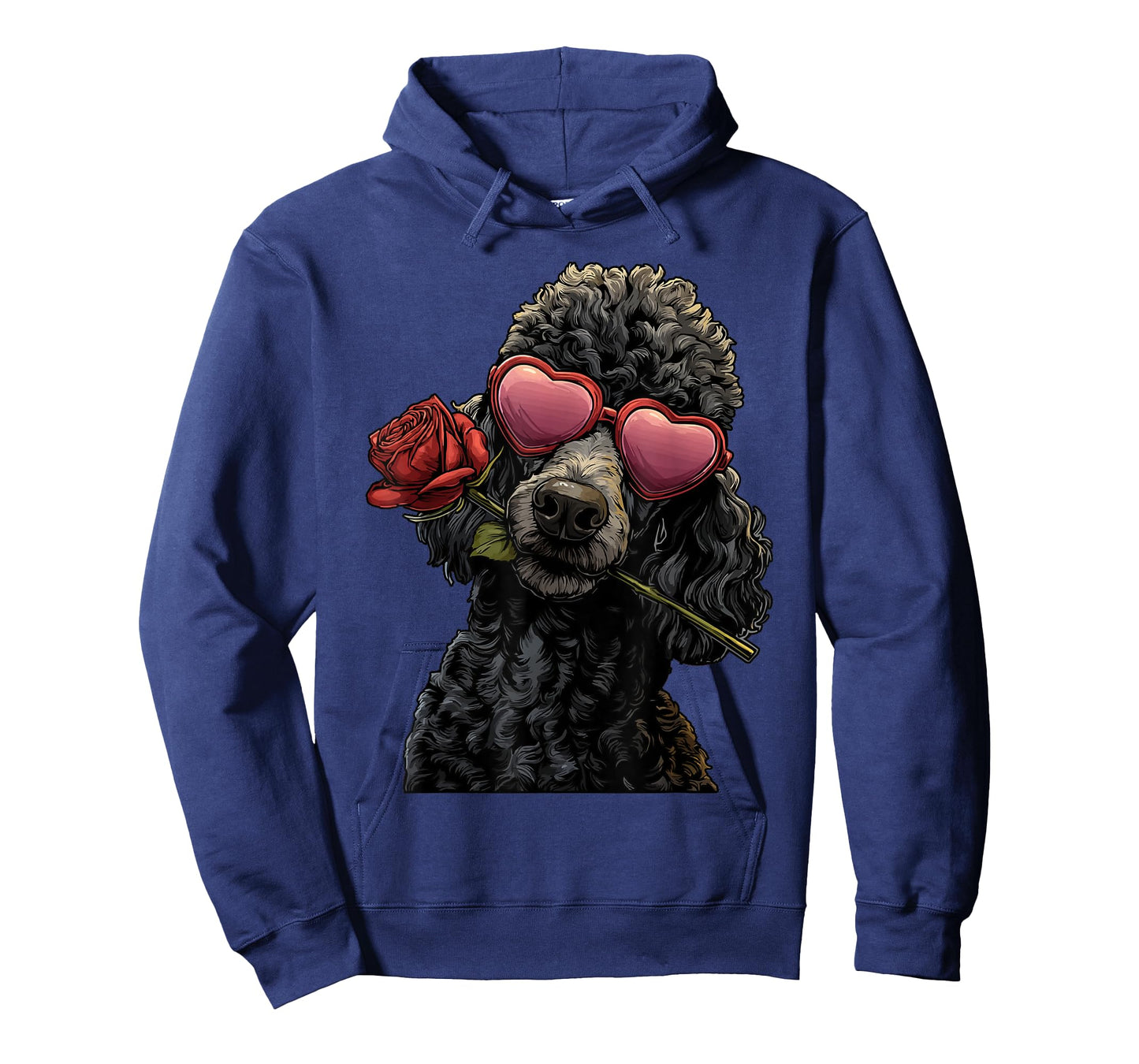Cute Poodle with Heart Glasses Rose Valentine's Day Dog T-Shirt
