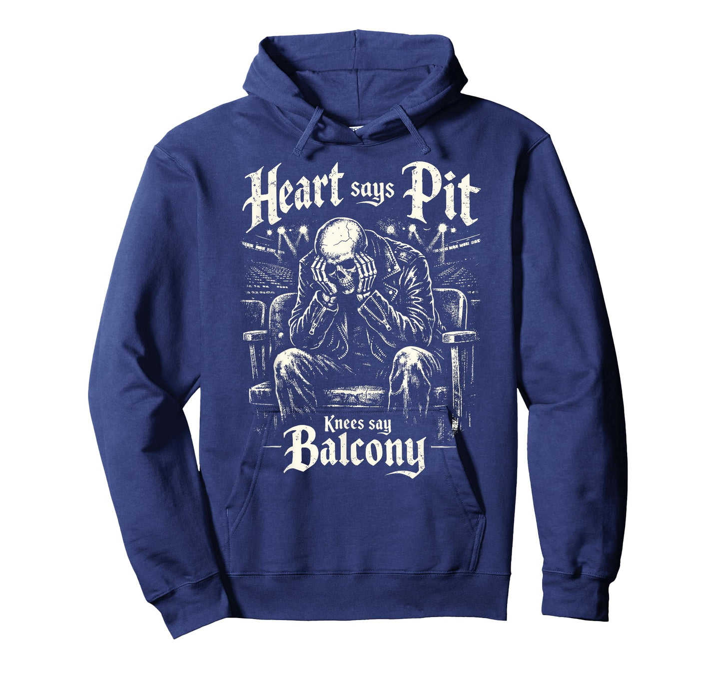 Heart Says Pit Knees Say Balcony Metal Rock Concert Mosh Pit T-Shirt
