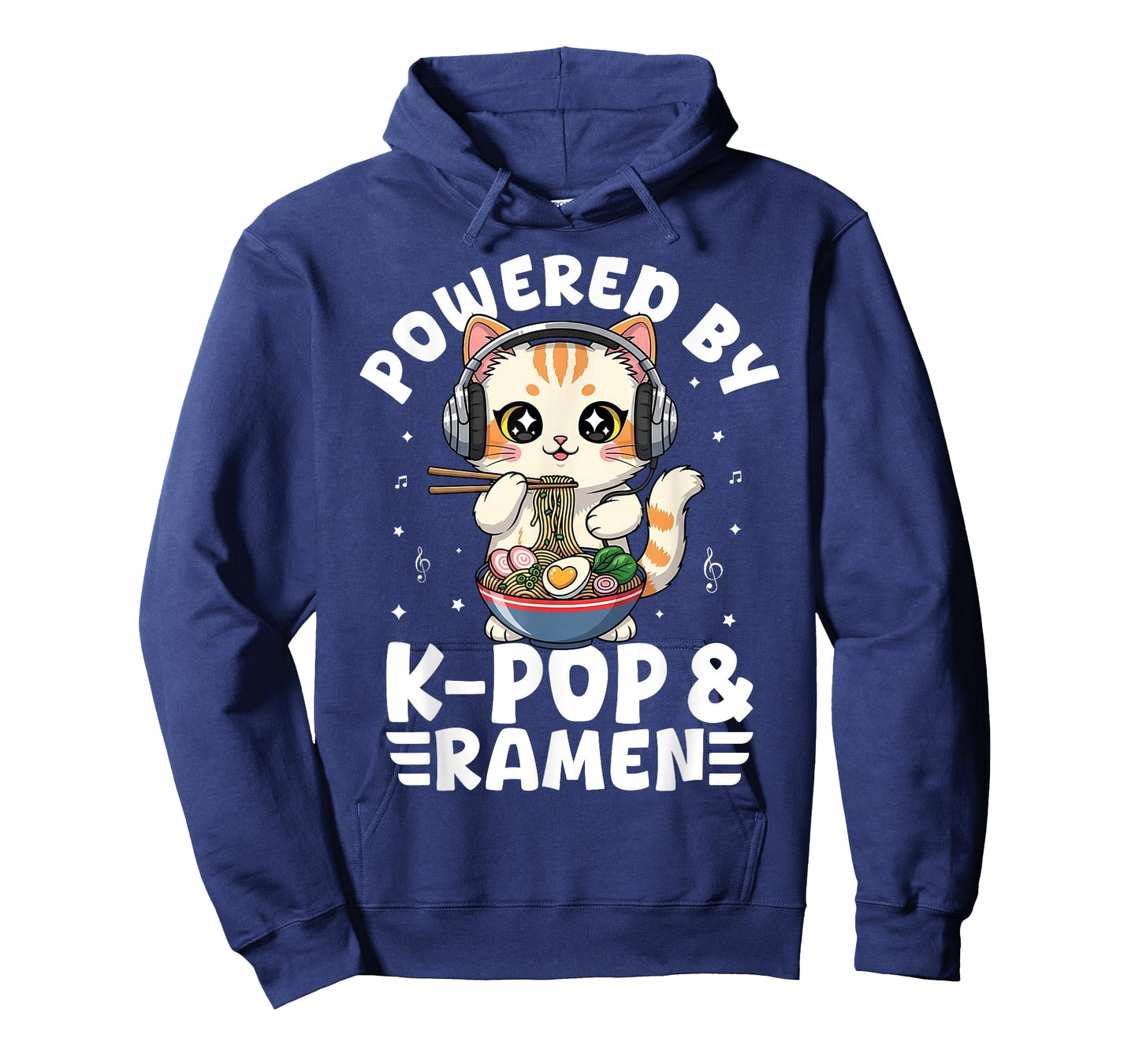 Kawaii Powered by K-Pop and Ramen Cute Kpop Cat Music T-Shirt