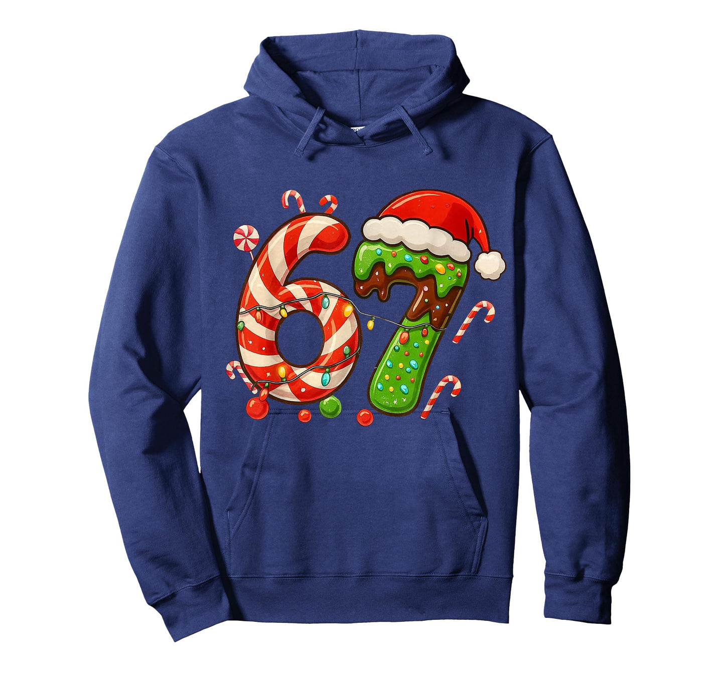 67 Christmas 6 7 Six Seven Meme 67 Candy Cane Xmas Holiday T-Shirt
