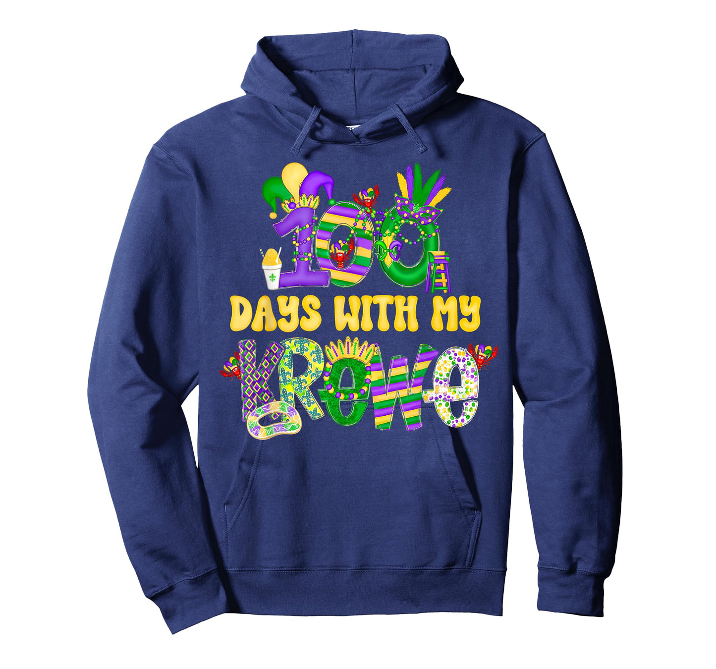 Groovy 100 Days with My-Krewe Mardi Gras Teacher Students T-Shirt