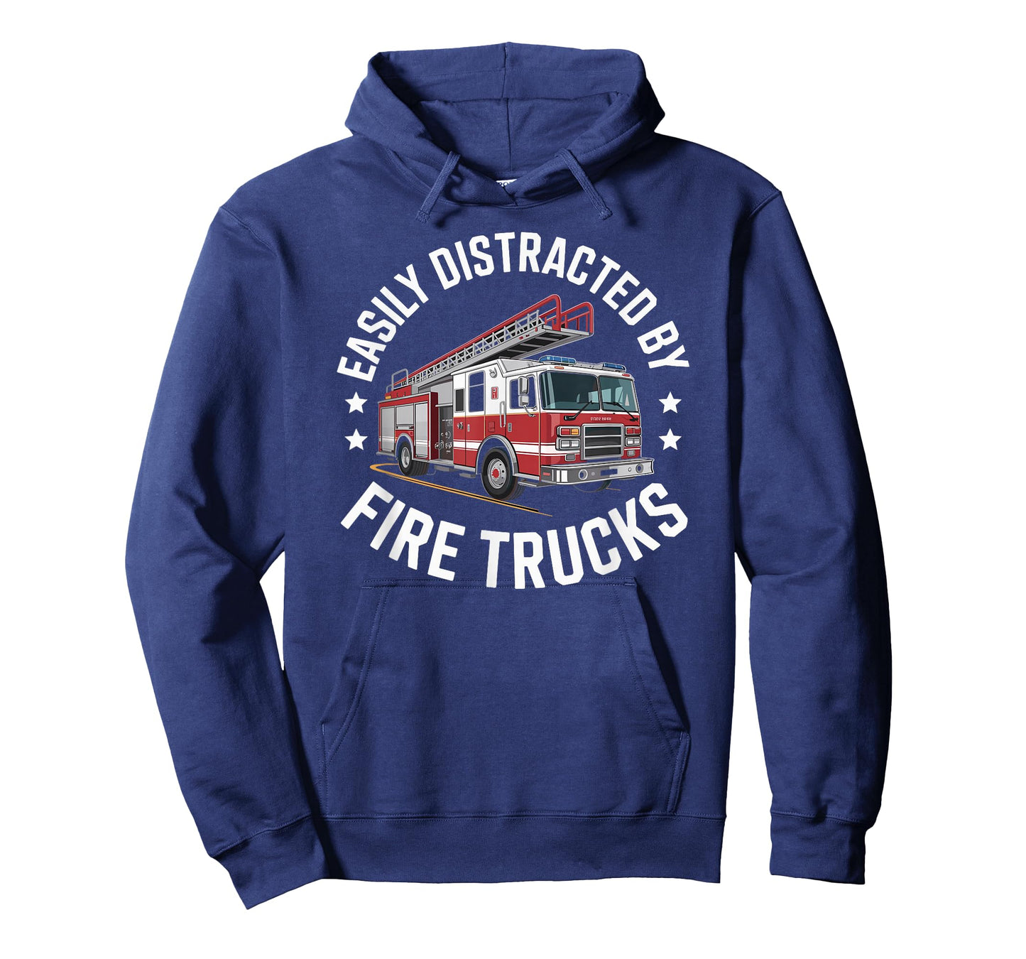 Easily Distracted by Fire Trucks Funny Firefighter Humor T-Shirt