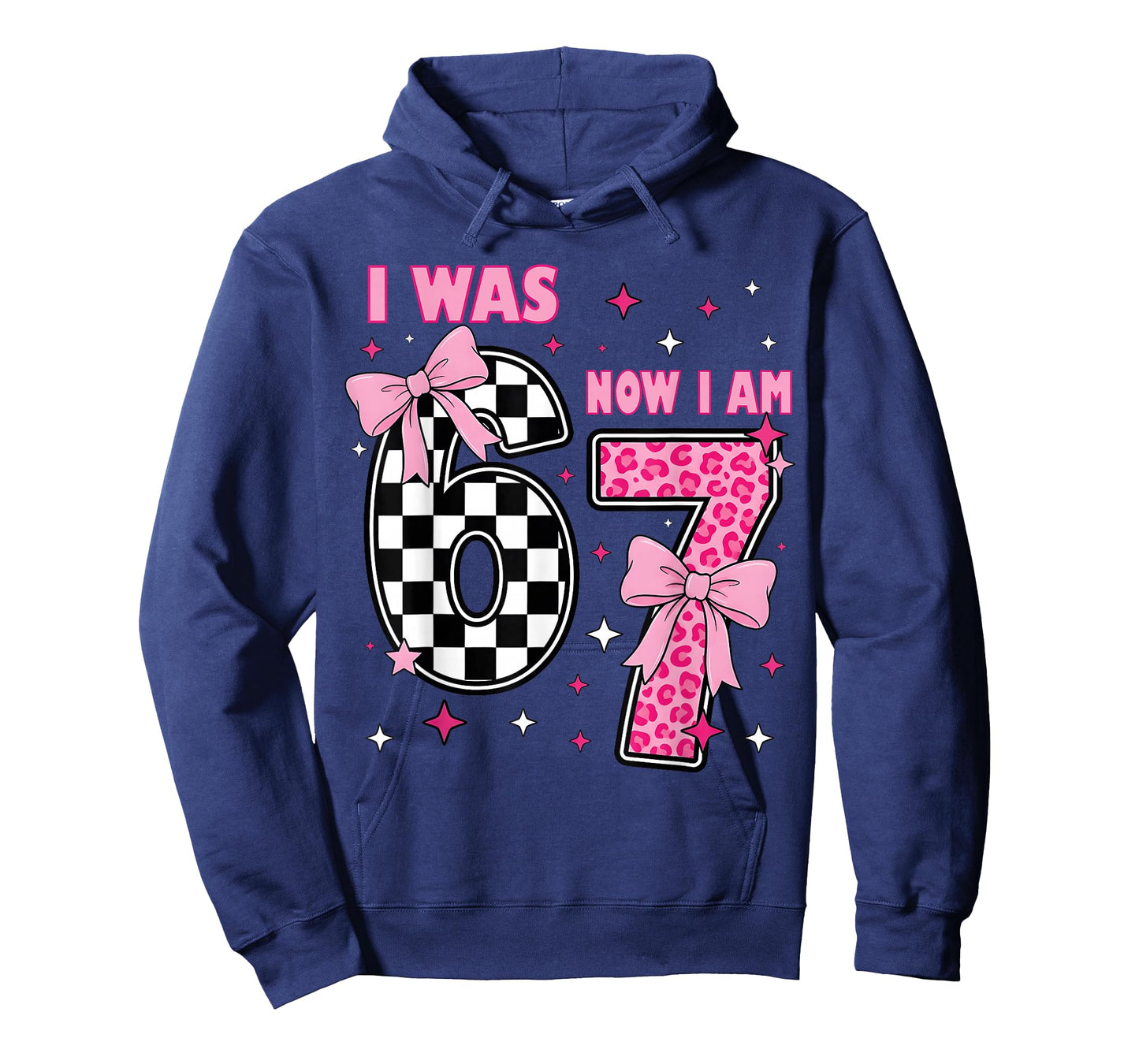 I was 6 Now I Am 7 Coquette Checkered Leopard Birthday Girl T-Shirt