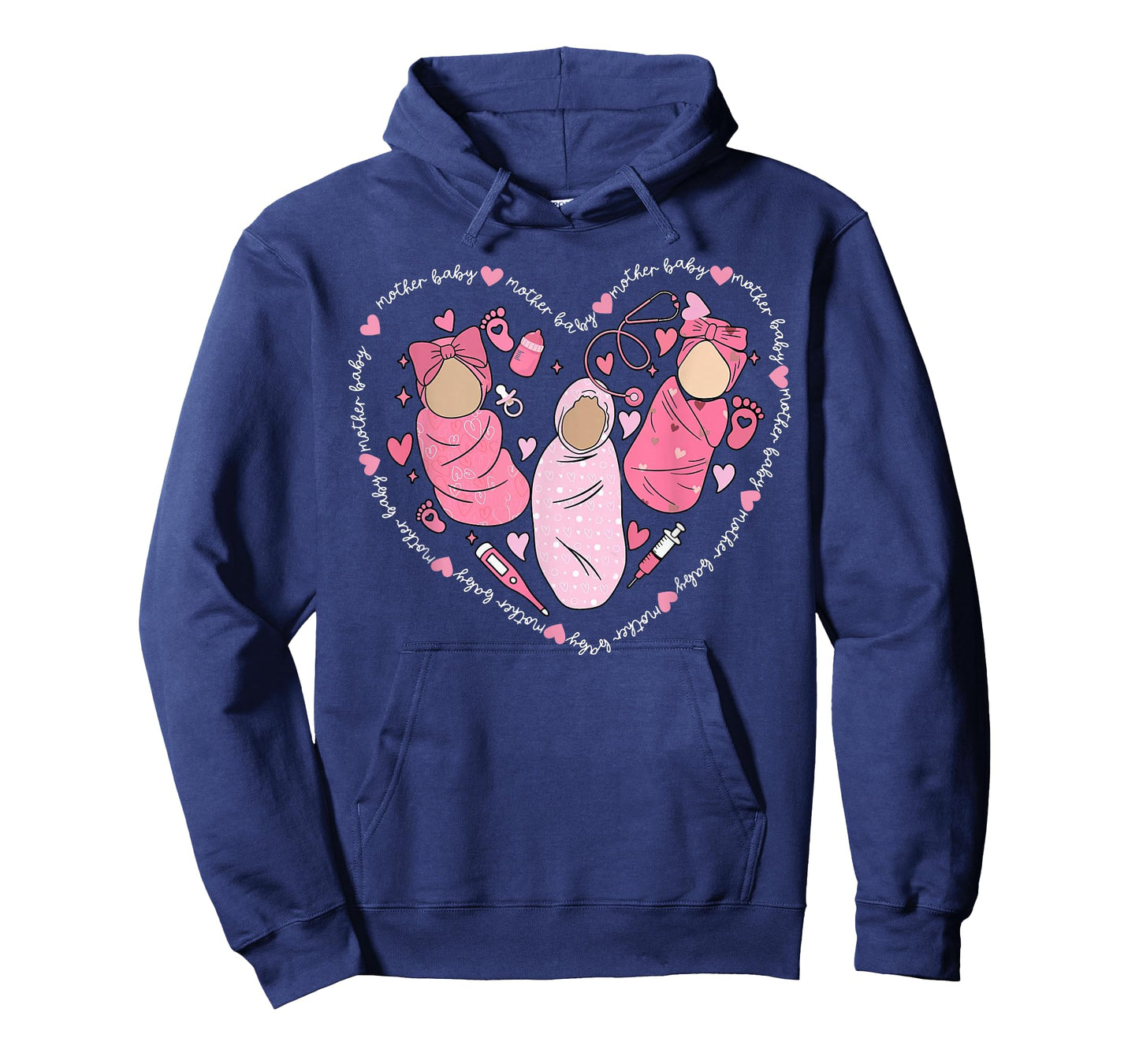 Mother Baby Nurse Heart Valentine Day MBU Postpartum Nurse T-Shirt