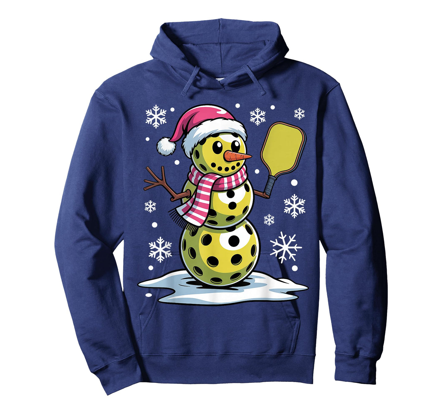 Santa Hat Snowman Xmas Pickleball Christmas T-Shirt