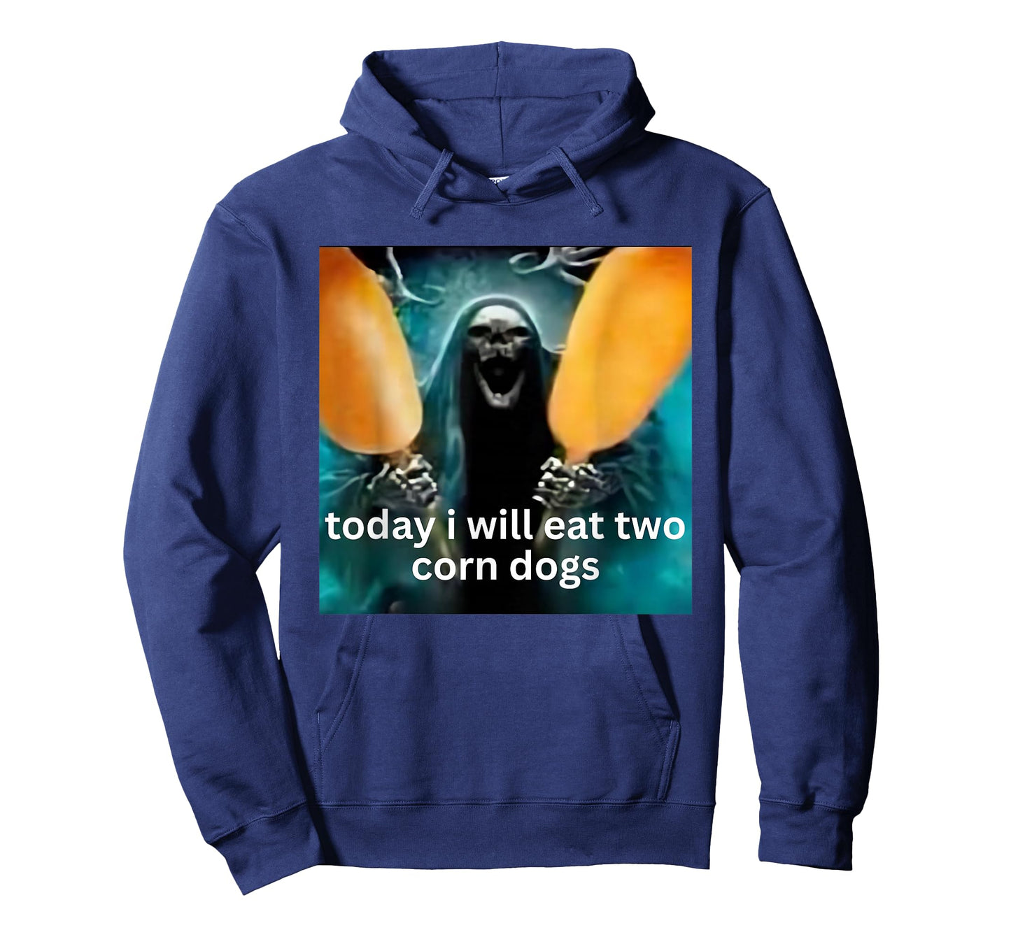 Today I Will Eat Two Corn Dogs Skeleton Meme Skull Meme GenZ T-Shirt