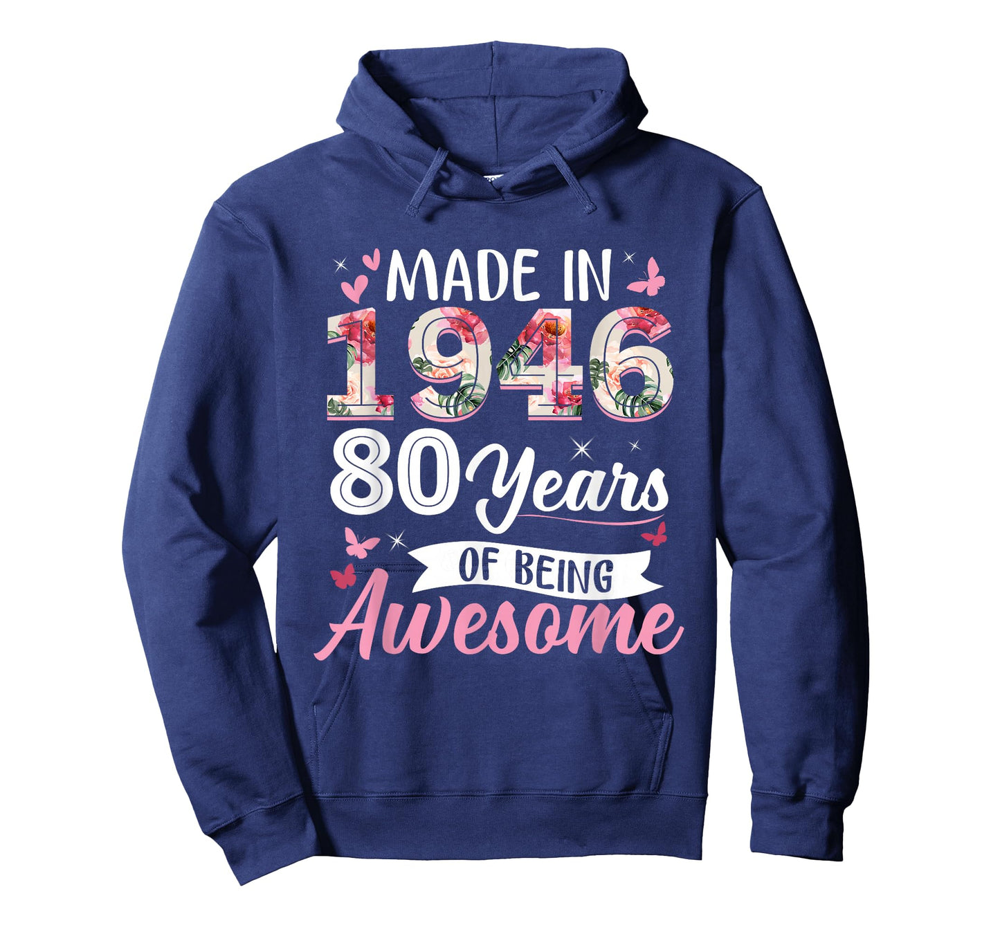80 Years Old Born in 1946 Funny Floral 80th Birthday Women T-Shirt