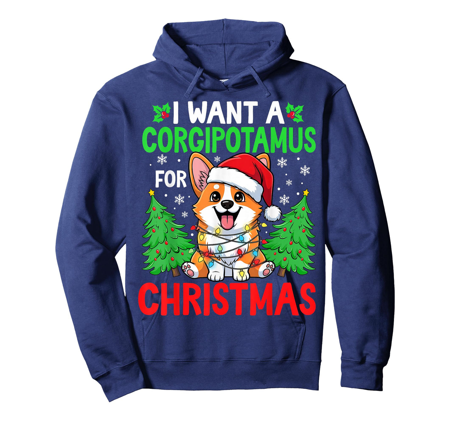 Funny I Want A Corgipotamus for Christmas Hippo Corgi Xmas T-Shirt