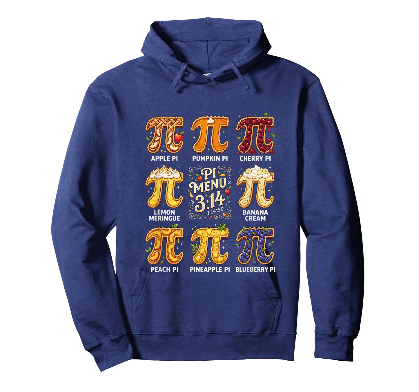 Pi Day 3.14 Pi Menu Funny Fruit Pie Menu Teachers Math Lover T-Shirt