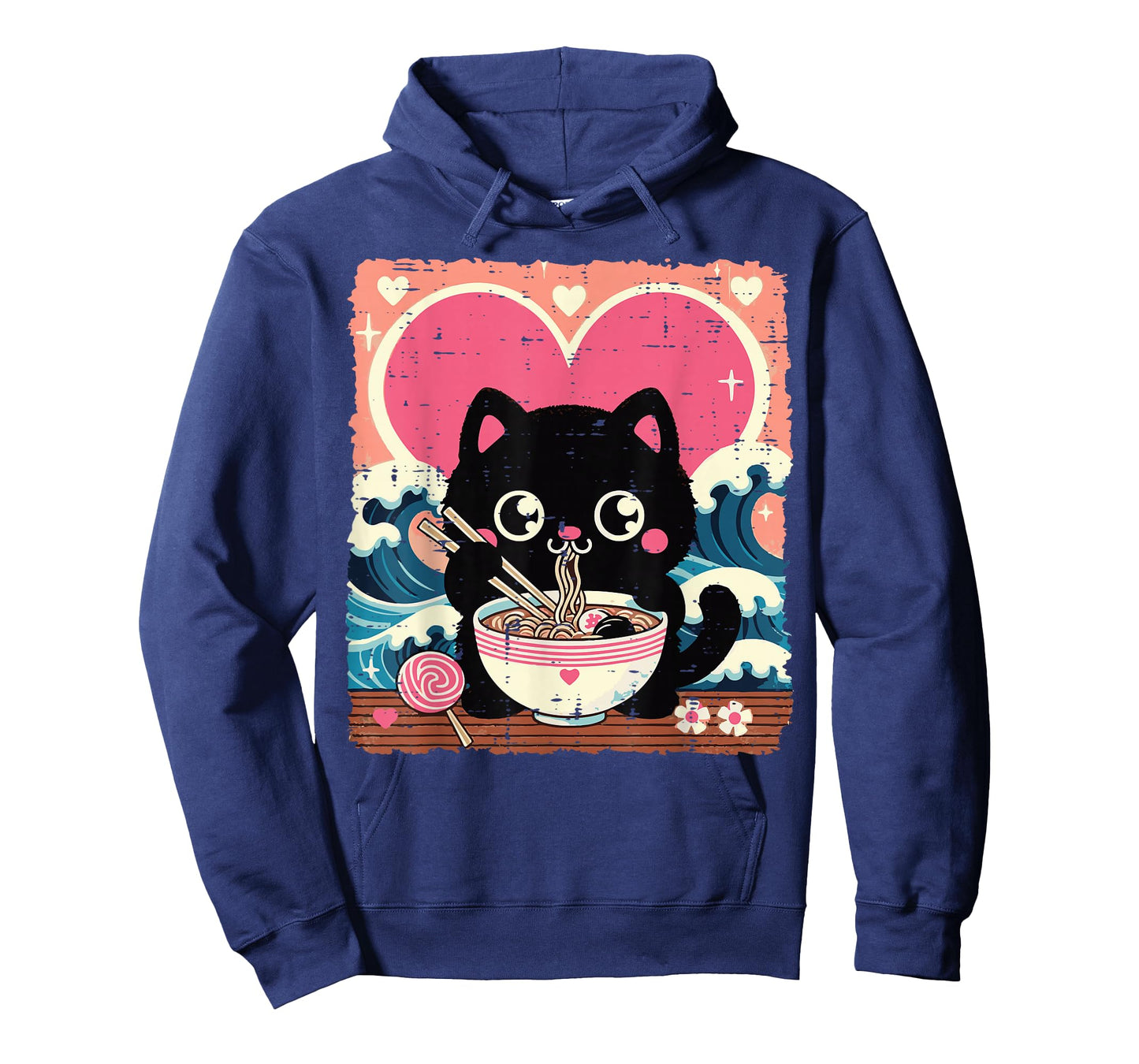 Valentines Day Cat Ramen Kawaii Japanese Girls Kids Women T-Shirt