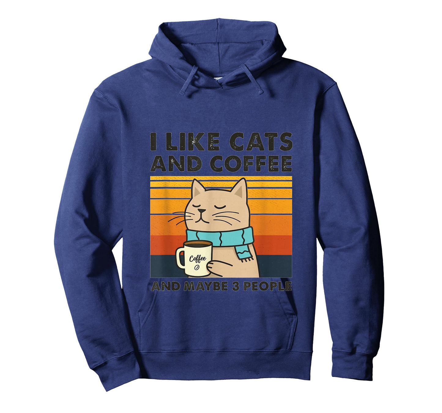 I Like Cats and Coffee and Maybe 3 People Retro Cat Art T-Shirt