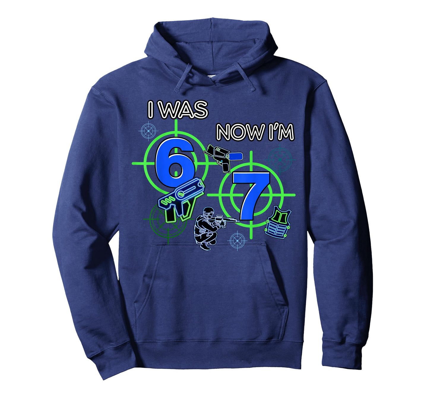 I was 6 Now I'm 7 Funny 67 Six Seven Meme Laser Tag Birthday T-Shirt