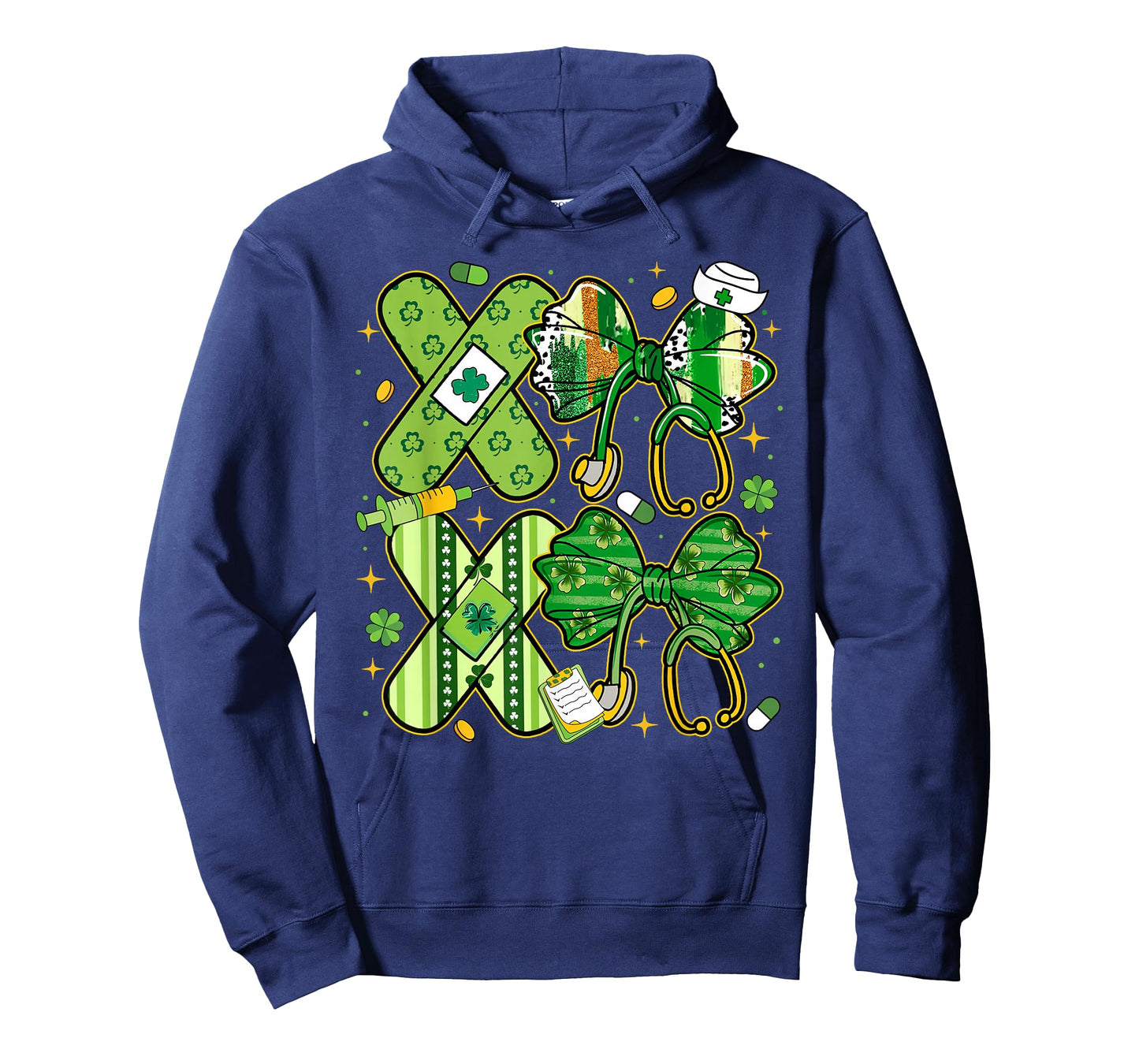 St Patricks Day Stethoscope Coquette Bow Nurse Girl Women T-Shirt