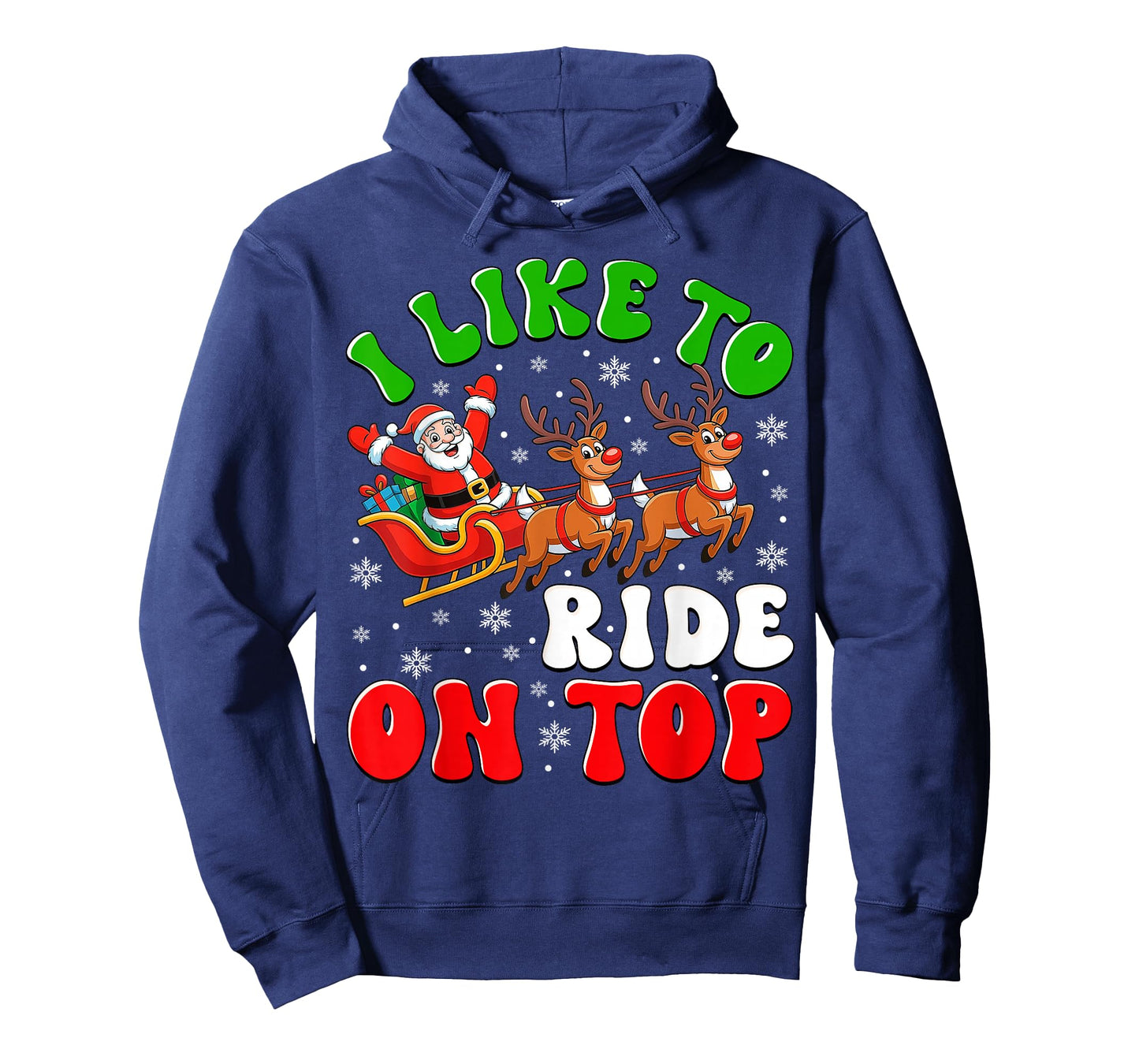 Funny Santa I Like to Ride On Top Christmas Couple Matching T-Shirt